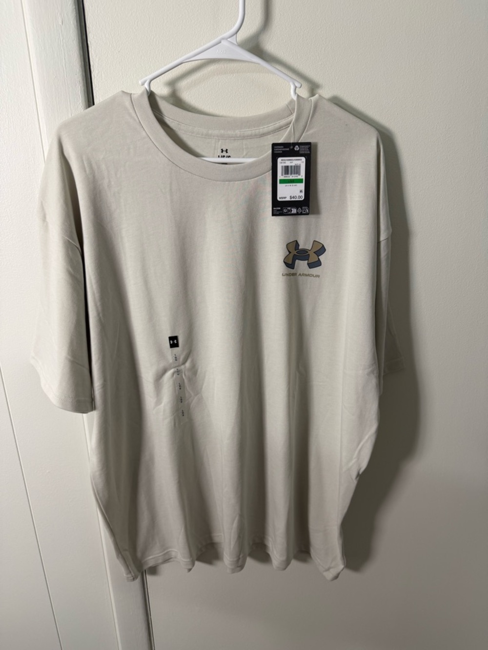 Under Armour Logo Tee | Beige | Men’s Large | NWT